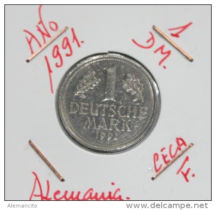 ALEMANIA 1.00 DM AÑO 1991-CECA ( F ) MONEDA CIRCULADA - CONSERVACIÓN ( MBC ) - 1 Mark