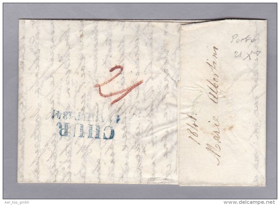Heimat SG RORSCHACH 1841-08-13 Brief über Chur Nach Samaden An "S.B.Albertini" - ...-1845 Préphilatélie