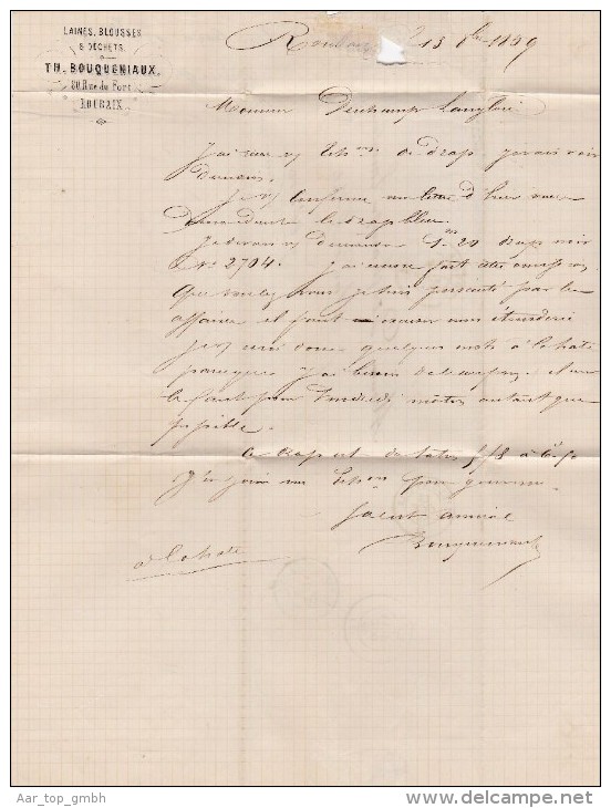 France 59 Nord Roubaix 1869-10-13 Brief Nach Sedan Mit Paar Mi#27 - 1863-1870 Napoleone III Con Gli Allori