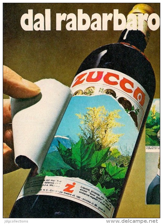 # 2 X RABARBARO ZUCCA 1960s Advert Pubblicità Publicitè Reklame Food Drink Liquor Liquore Liqueur Licor Alcohol Bebidas - Manifesti