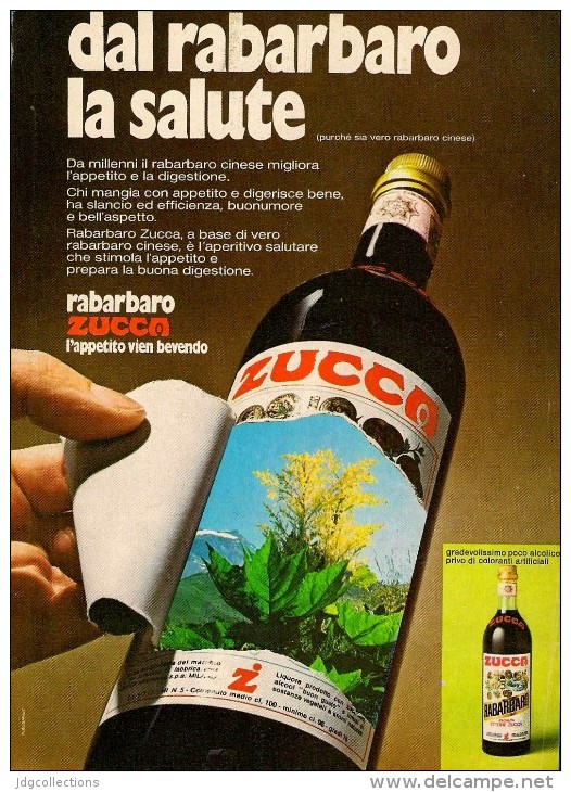 # RABARBARO ZUCCA 1960s Advert Pubblicità Publicitè Reklame Food Drink Liquor Liquore Liqueur Licor Alcohol Bebidas - Manifesti