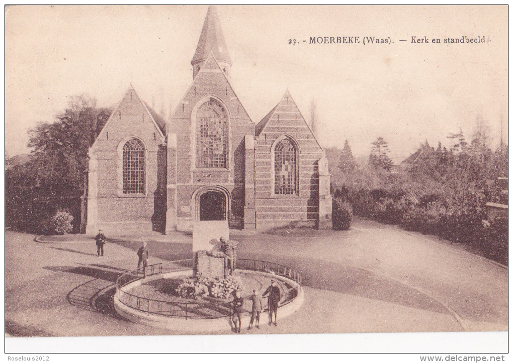 MOERBEKE : Kerk En Standbeeld - Moerbeke-Waas