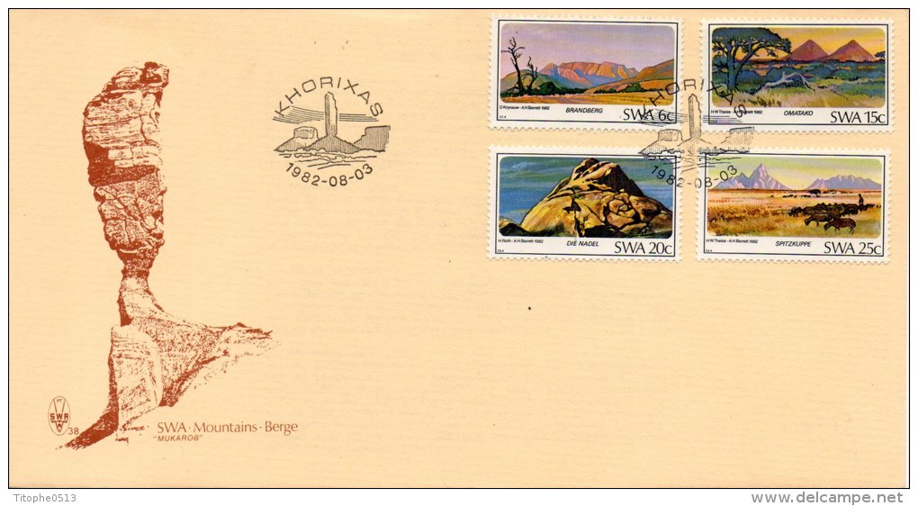 SUD-OUEST AFRICAIN : N°481-4 De 1982 Sur Enveloppe 1er Jour (FDC). Montagnes Du SWA. - Bergen