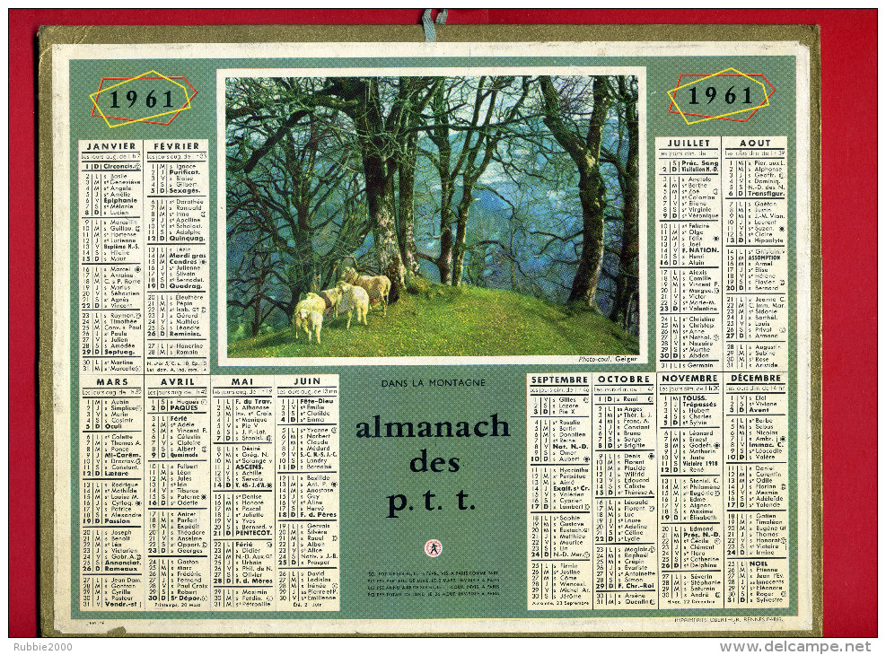 Small : 1961-70 - 880 - CALENDRIER 7.5 SUR 11 CM .PETIT AGENDA