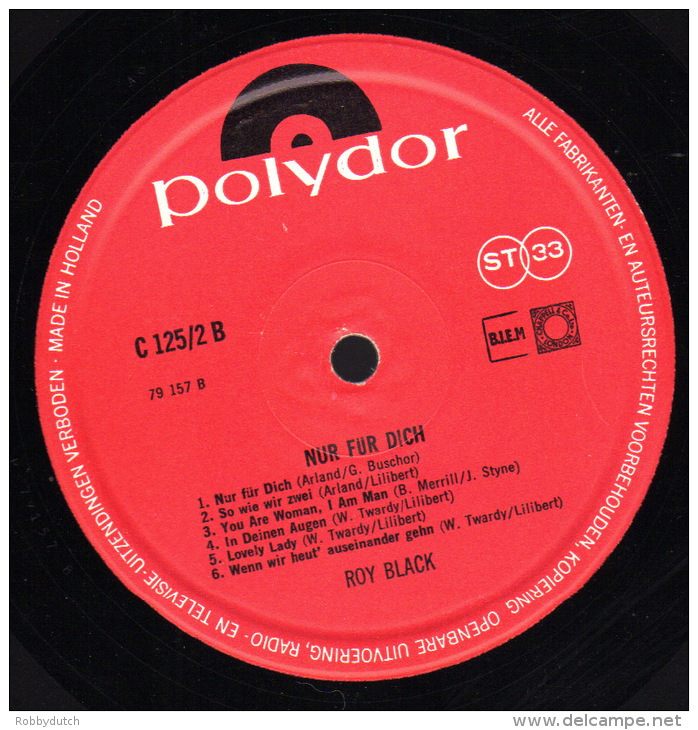 * LP *  ROY BLACK - NUR FÜR DICH (Holland 1968) - Sonstige - Deutsche Musik