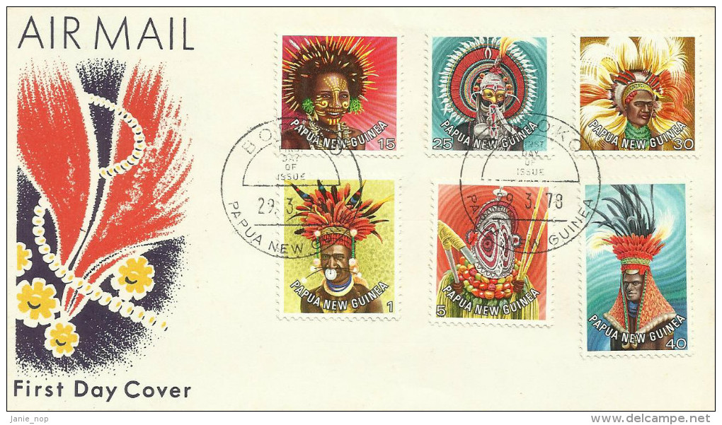 Papua New Guinea 1978 Headdresses Dated 29-3-79, Boroko Postmark, FDC - Papouasie-Nouvelle-Guinée