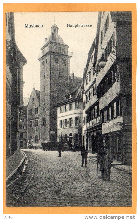 Mosbach I Baden Haupstrasse 1910 Postcard - Mosbach