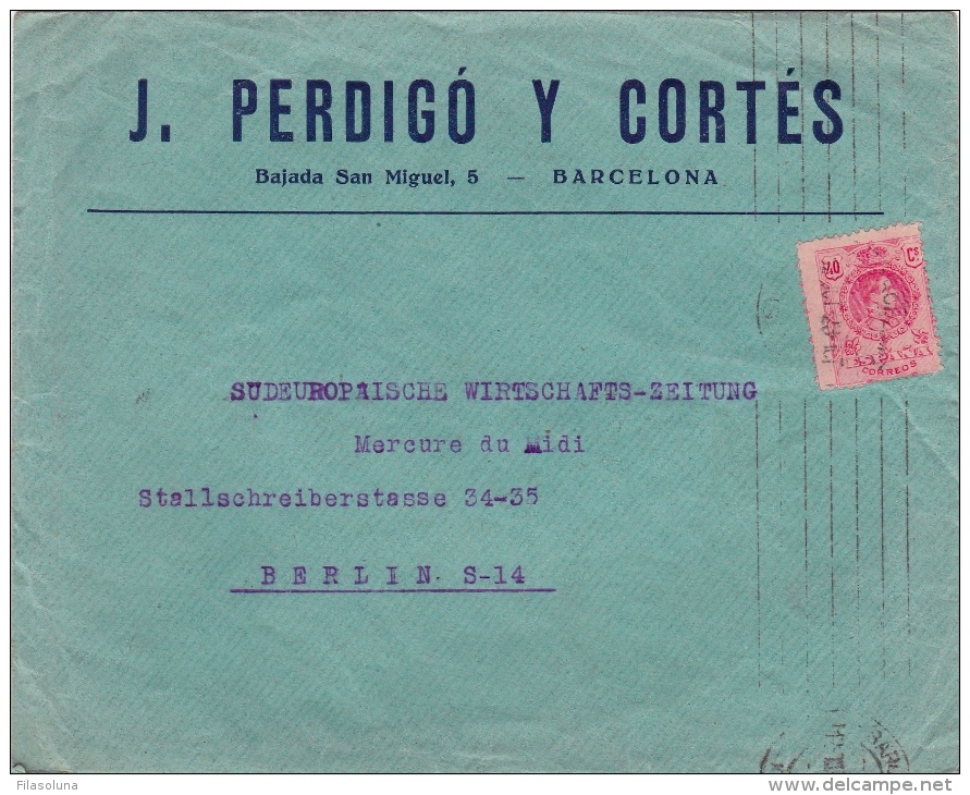 01812 Carta De Barcelona A Berlin - Barcelone