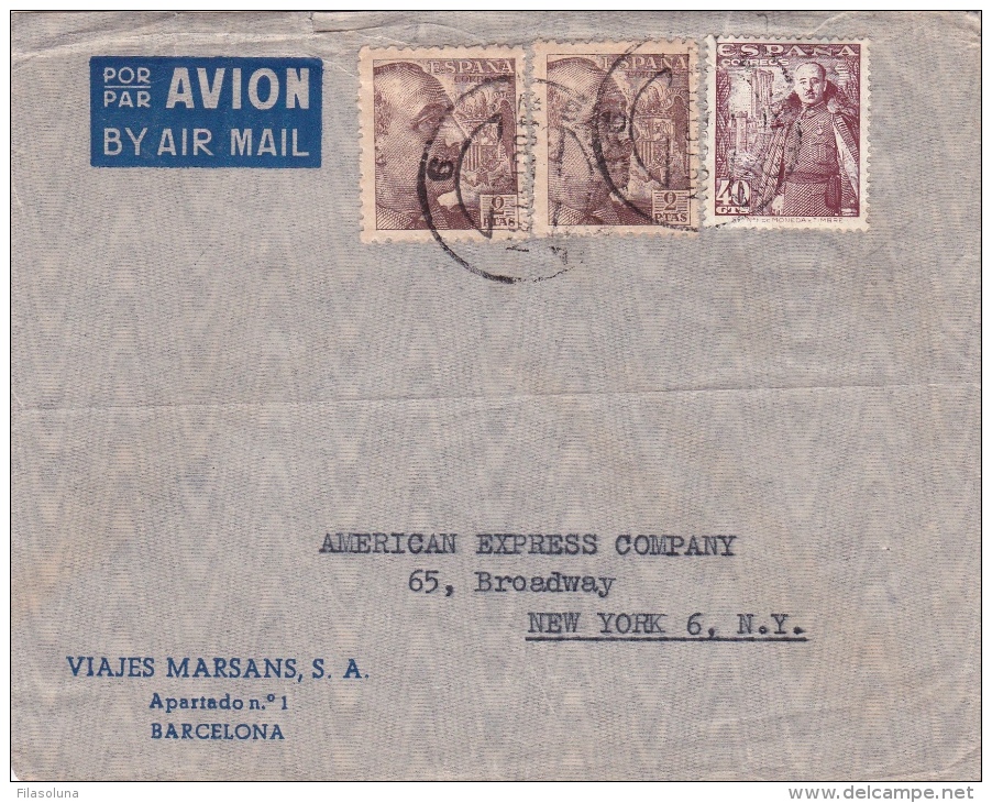 01813 Carta De Barcelona A New York - Barcelone