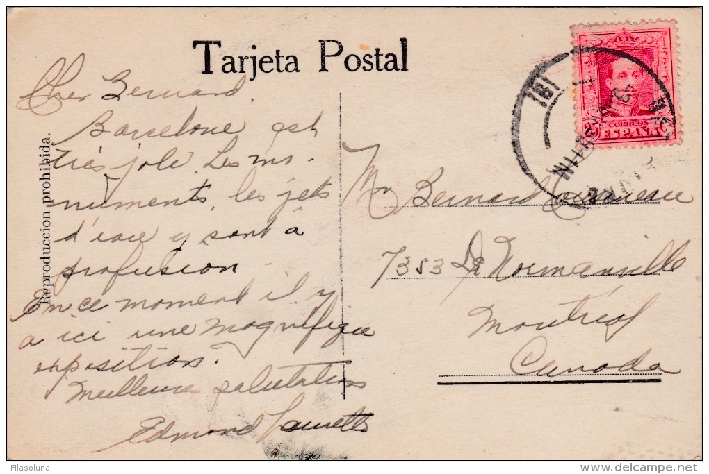 01818 Tarjeta Postal De Barcelona A Montreal-Canada - Barcelona