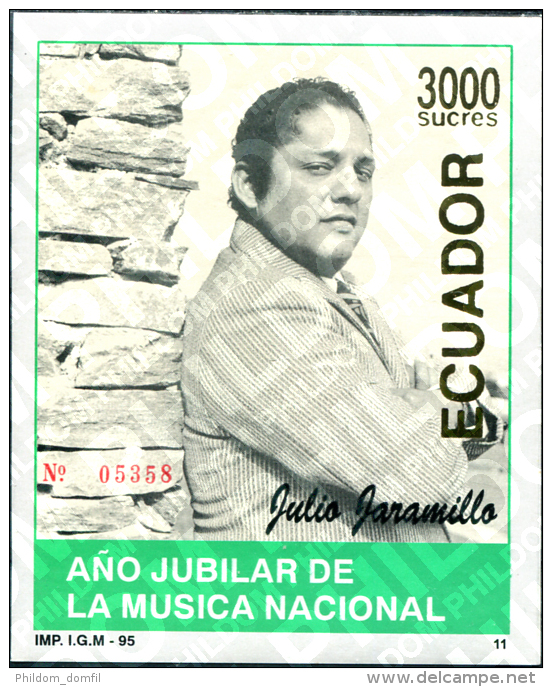 Ref. 309047 * MNH * - ECUADOR. 1996. A?O JUBILAR DE LA MUSICA NACIONAL - Musica