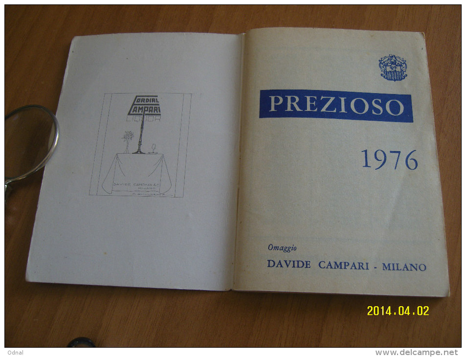 CALENDARIETTO  PREZIOSO  CAMPARI 1976 (10 Foto) - Formato Piccolo : 1971-80