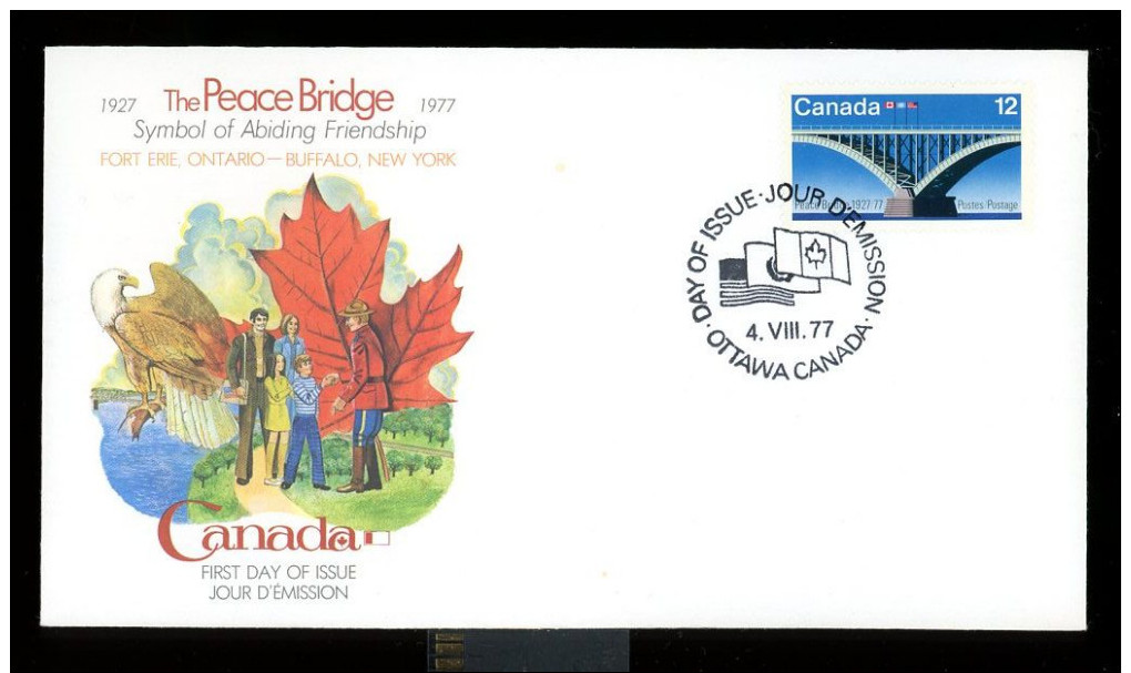 Canada, Michel 662, Peace Bridge, First Day Cover - Bridges