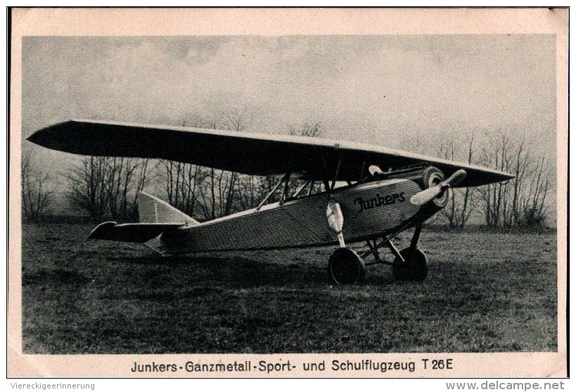 ! Alte Ansichtskarte 1925, Junkers T26E Flugzeug , Aviation, Aircraft - 1919-1938: Entre Guerres