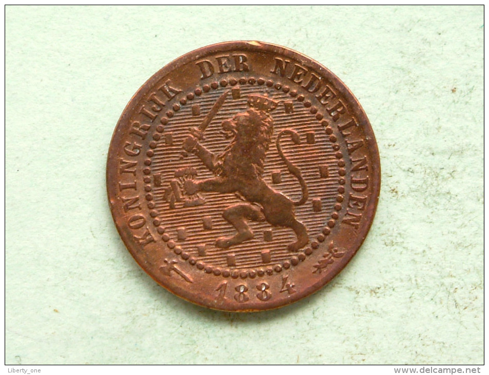 1884 - 1 Cent / KM 107 ( Uncleaned Coin - For Grade, Please See Photo ) !! - 1849-1890 : Willem III