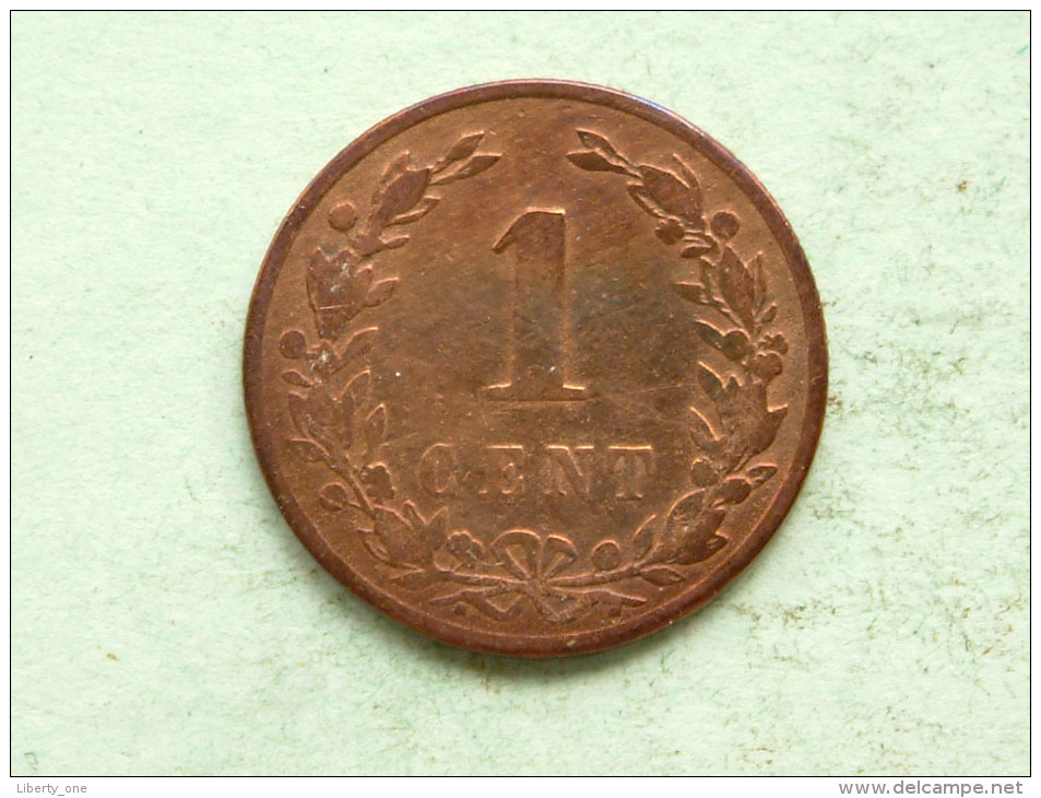 1884 - 1 Cent / KM 107 ( Uncleaned Coin - For Grade, Please See Photo ) !! - 1849-1890 : Willem III