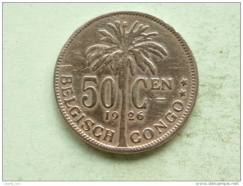 1926 - 50 Cent BELGISCH CONGO / KM 23 ( Uncleaned Coin - For Grade, Please See Photo ) !! - 1910-1934: Albert I