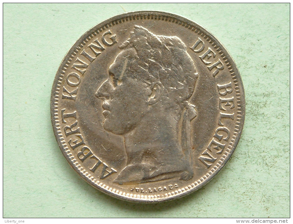 1925 - 1 FRANK / KM 21 ( Uncleaned Coin - For Grade, Please See Photo ) !! - 1910-1934: Albert I