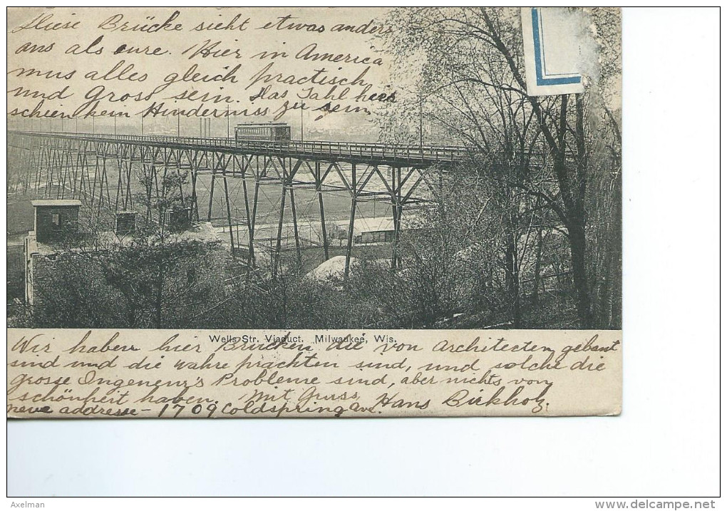 MILWAUKEE: Wells Str. Viaduct, Précurseur 1905 - Milwaukee