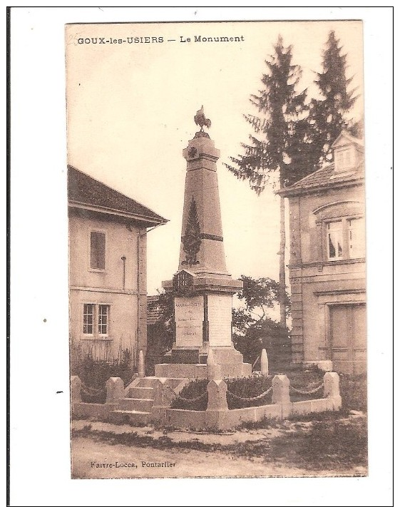 CPA Dép 25  Goux Les Usiers  Monument  Non Circulée - Altri & Non Classificati