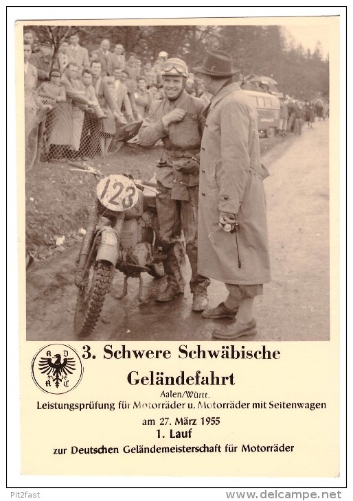 3. Schwere Geländefahrt In Aalen 1955 , ADAC , Motorrad , Enduro , Moto Cross , Photo Scheel , Schwäbisch Gmünd !!! - Motorräder