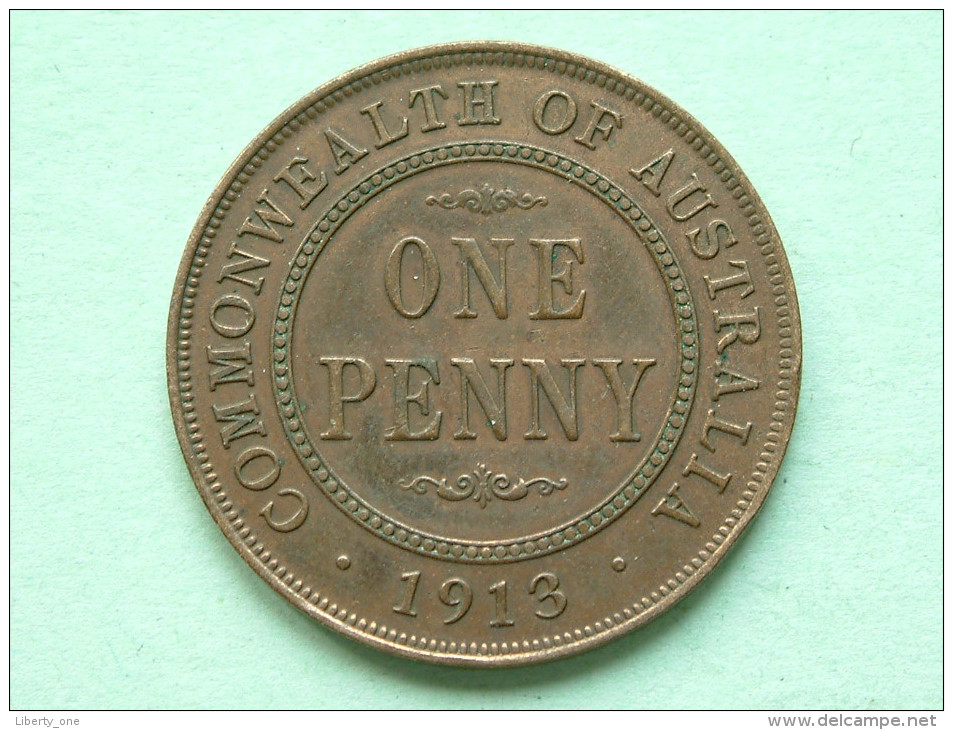 1913 - ONE PENNY / KM 23 ( Uncleaned Coin - For Grade, Please See Photo ) !! - Penny