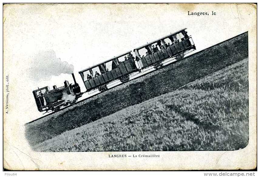 La Montée Du Funiculaire - Langres (52) - ( CPA ) - Funiculaires