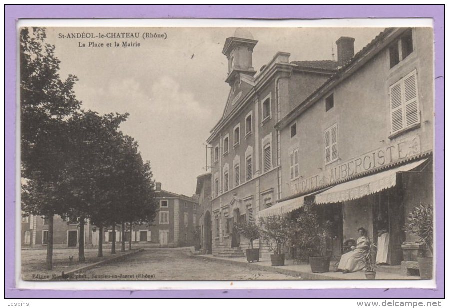 69 - SAINT ANDEOL Le CHATEAU--  La Place Et La Mairie - Autres & Non Classés