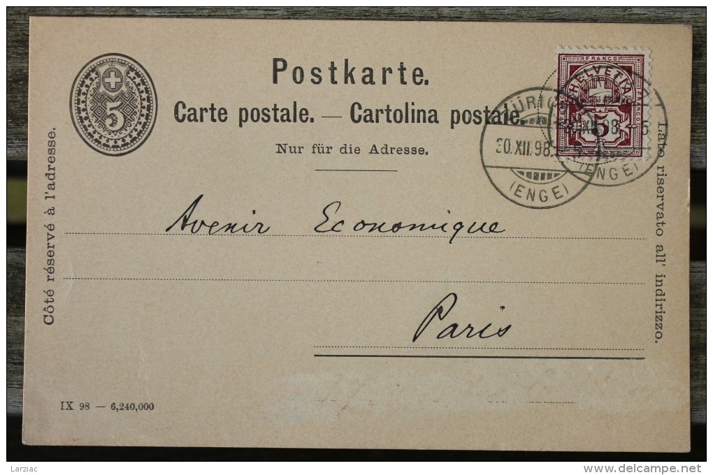 Carte Postale Postkarte Affranchie Pour Paris - Brieven En Documenten