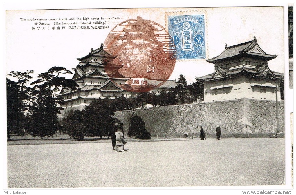 Japon - Stamp On Front "The South-western Corner Turret And The High Tower In The Castle Of Nagoya" - Nagoya