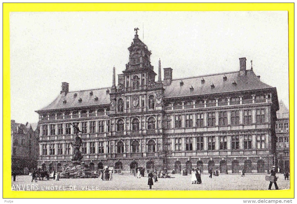 * Antwerpen - Anvers - Antwerp * (EDN VO-DW Anvers) Hotel De Ville, Town Hall, Stadhuis, Grand'Place, Statue Brabo, CPA - Antwerpen