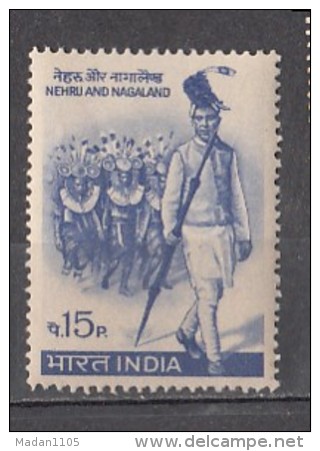 INDIA, 1967, 4th Anniversary As An Indian State,  Nagaland, Nehru Leading Tribesmen, Costume, Culture,   MNH, (**) - Neufs