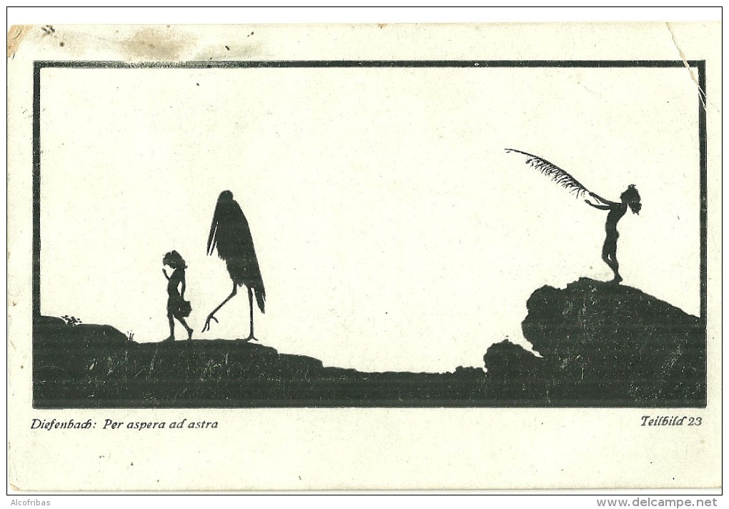 Theme Silhouette Diefenbach Fillettes Et Echassier Oiseaux - Silhouetkaarten