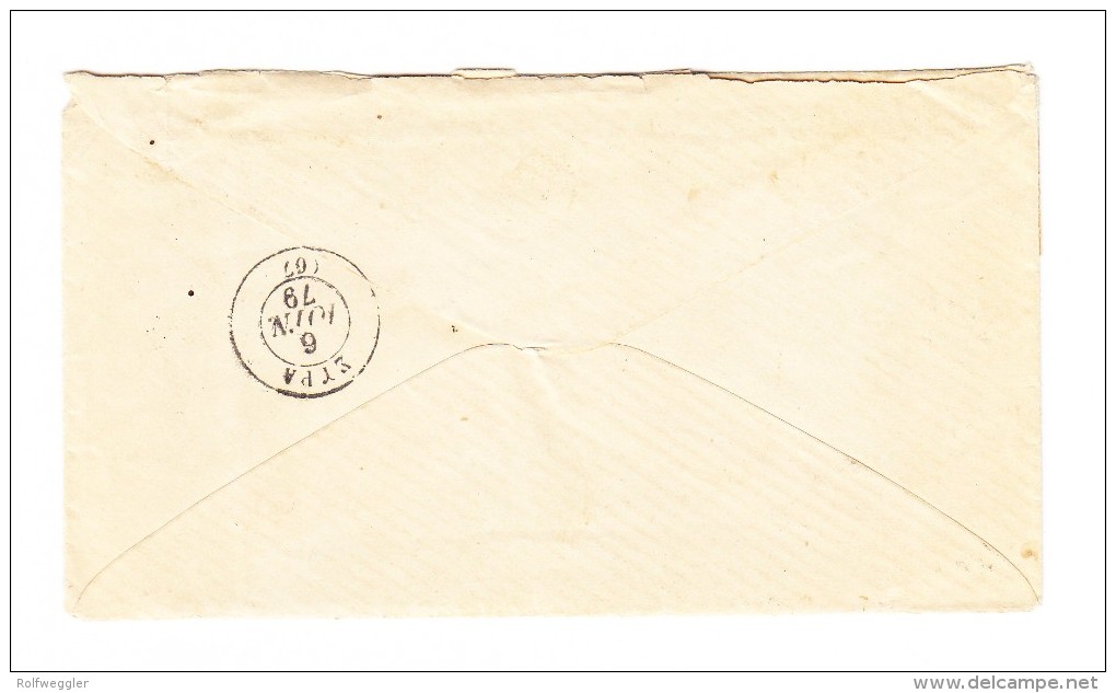 Brief Von Athen 5.6.1879 Nach CHIOS Mit Mi#45 1876/77 30 L Braun Voll-breitrandig Vom Rechten Rand - Covers & Documents