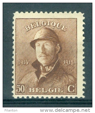 BELGIE - OBP Nr 174 - Albert I Met Helm - MH* - Cote 29,00 € - 1919-1920  Cascos De Trinchera