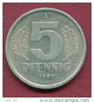 F2464 / - 5 Pfening 1981 (A) - DDR , Germany Deutschland Allemagne Germania - Coins Munzen Monnaies Monete - 5 Pfennig