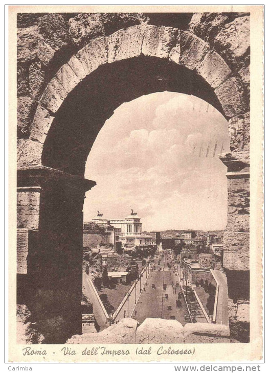 1941ANN. TARGHETTA GIORNATA DELLA TECNICA SU CARTOLINA ROMA VIA DELL'IMPERO - Multi-vues, Vues Panoramiques