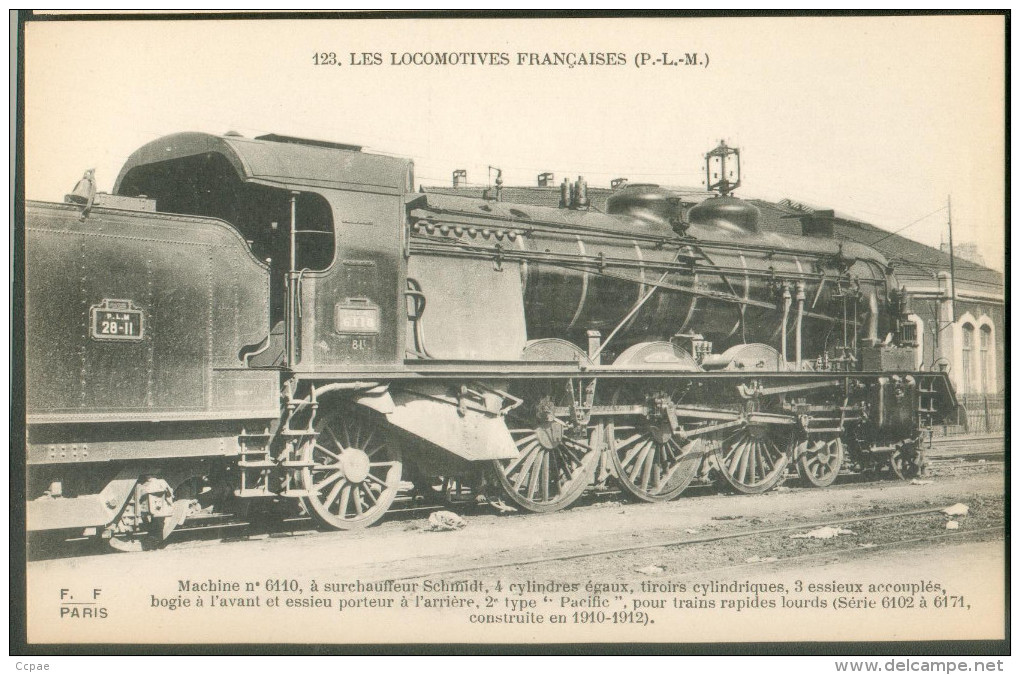 Les Locomotives Françaises  (P.L.M.) -    Machine  N°6110  Pour  Trains Rapides Lourds - Trains