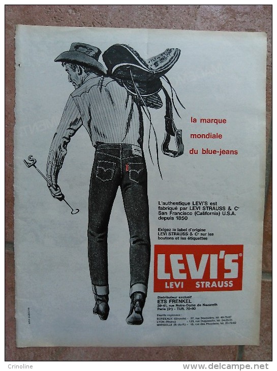 Publicité Ancienne - Pantalon - Strauss Levi's - Pubblicitari