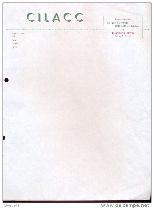 Factuur Facture Brief Lettre  - CILACC Bruxelles - 1950 - ...