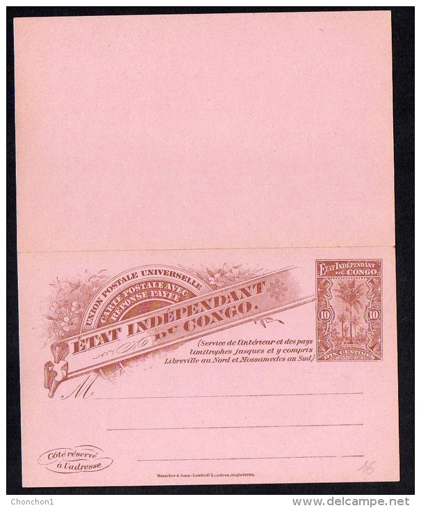 Congo Belge - Entier Postal Double Stibbe N°16 - Palmiers - Ww6 - Entiers Postaux