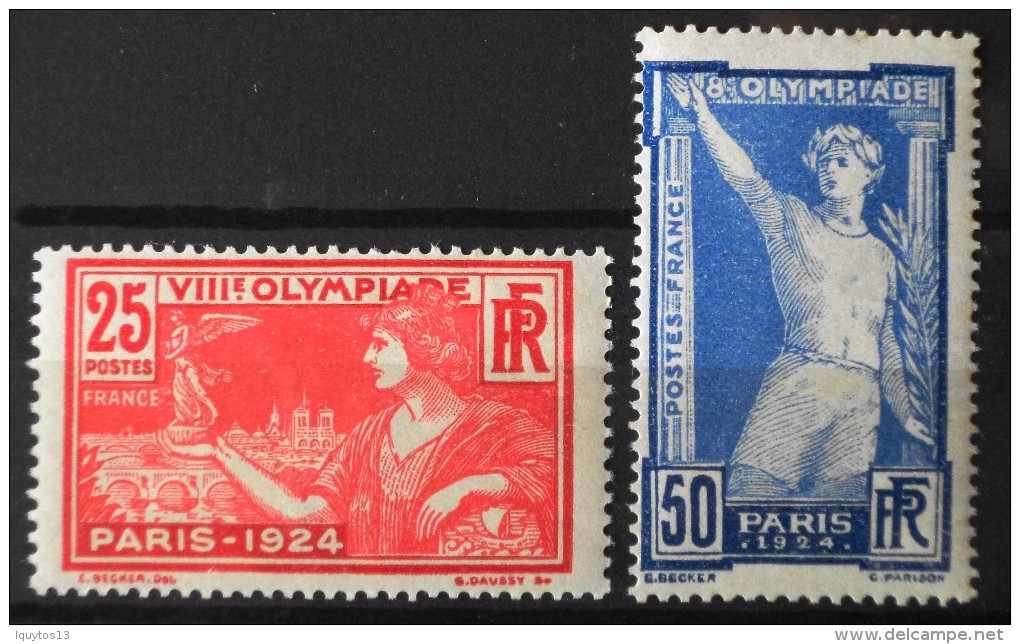 FRANCE 1924 - Jeux Olympiques De Paris - Le N° 184 Et Le N° 186  - 2 TIMBRES  NEUFS** Y&T 125,00€ - Unused Stamps