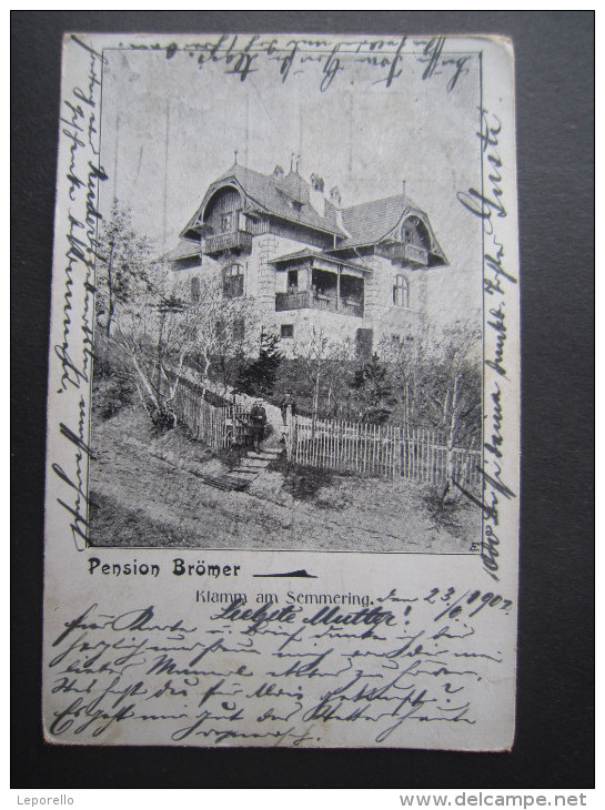 AK KLAMM Am Semmering Breitenstein Pension Brömer 1900  ////  D*11682 - Semmering