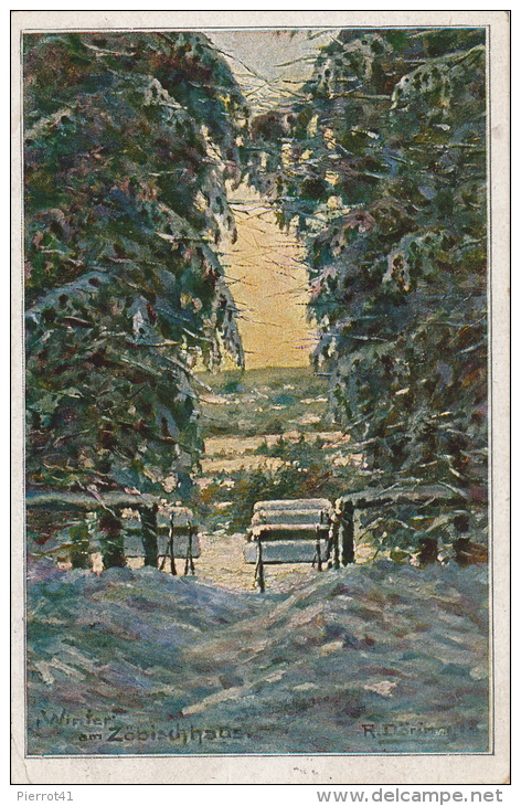 ALLEMAGNE - AUERBACH - Winter Am Zöbischhaus - Illustrateur R. DÖRING - Auerbach (Vogtland)