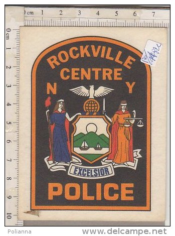 PO4492C# ADESIVO STICKERS PANINI 1980 - FIGURINE - ROCKVILLE CENTRE NY EXCELSIOR POLICE - Police