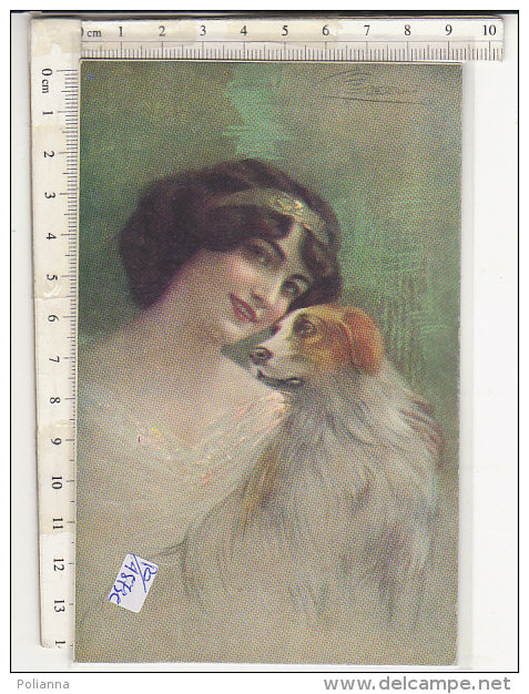 PO4573C# REPRINT - ILLUSTRATORI GUERINONI - DONNA CON CANE  No VG - Guerinoni