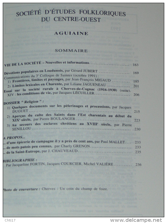 AGUIAINE ET SUBIET TOME 25  / ANNEE COMPLETE 1993 / CHERVES DE COGNAC / LE STATUAIRE ROMAN / PONS /POITIERS / - Poitou-Charentes