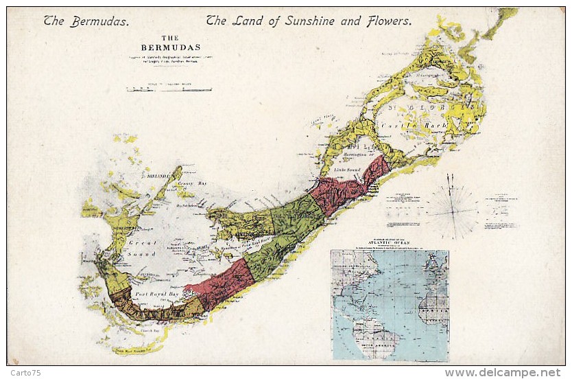 Amérique - Antilles - West Indies - The Bermudas - Carte Géographique - Bermuda