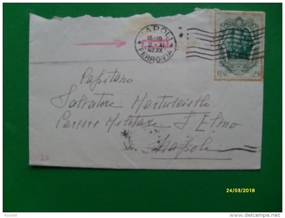 1942 Uso Singolo COMMEMORATIVO  Galileo Galilei Cent.25 Timbro Arrivo Al Verso - Storia Postale