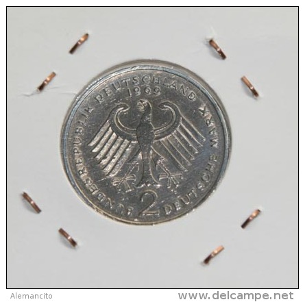 Alemania 2 Mark (20 A&ntilde;os De La  Republica  Federal  Alemana) A&ntilde;o 1969- ( CECA - J -)  MONEDA CIRCULADA - ( - 2 Mark